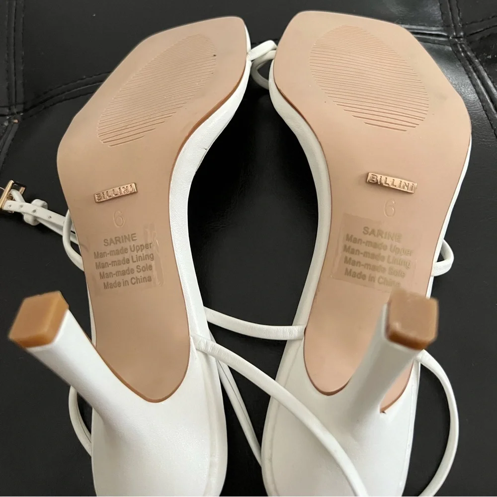 Billini- Sarine Strappy White Sandal size 6 NWOB